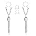 CABBE 2Pcs Fake Nipple Rings Non-Piercings Stainless Steel Body Piercing Jewelry, Tassel
