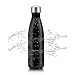 Stainless Steel Water Bottle & Nylon Brush & Neoprene Cover Set, Vacuum Insulated Travel Water Bottle, 17oz Double Wall Water Cup
