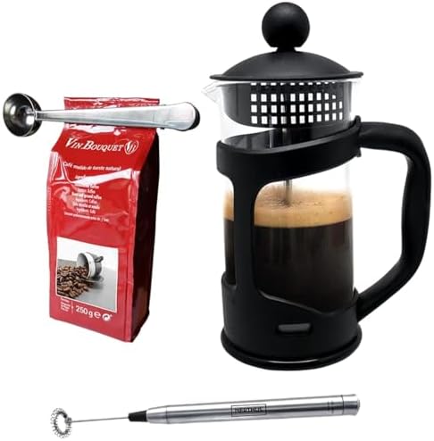 FIH 1125 Set French Press 350 ml Milchaufschäumer und Zange
