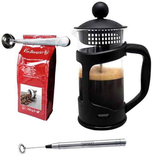 FIH 1125 Set French Press 350 ml Milchaufschäumer und Zange
