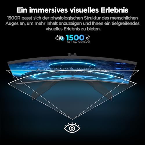 Curved Gaming Monitor 27 Zoll FHD 180Hz 1500R HDR10 Bildschirm PC 27E6CA