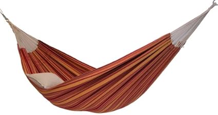 Byer of Maine Brazilian Barbados Outdoor Hammock by, Woven from Eco-Friendly Recycled Cotton, Single/Twin Size