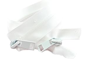 3 Waterproof Zippers, Double Slip Nylon, Suitable For Jackets, Tents, Concealed Closures, Sewing Accessories(White,120cm)