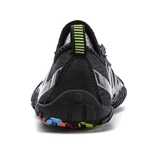 Bopika Water Shoes Sports Quick Dry Barefoot Shoes Diving Swim Surf Aqua Walking Beach for Mens Womens (12 M US Men, WG-Black)