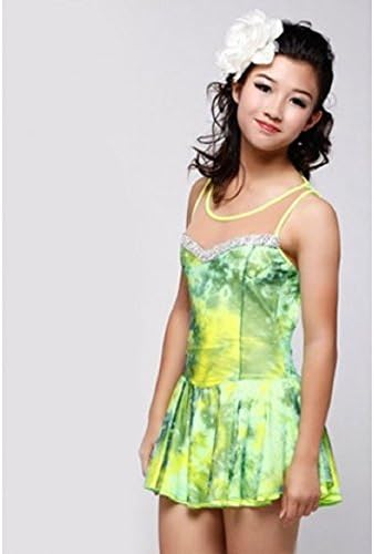 Figure Skating Dress,Green,Size-Large