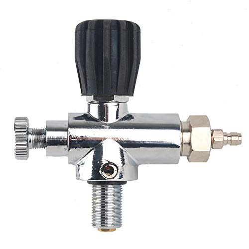 IORMAN Paintball CO2 Tank Compressed Air DIN Valve Gauge & Fill Station, 300bar/4500psi High Pressure, 7/8-14 UNF Male Thread, with 24" Charging Hose for PCP Game (Type-2) - Thumbnail 2