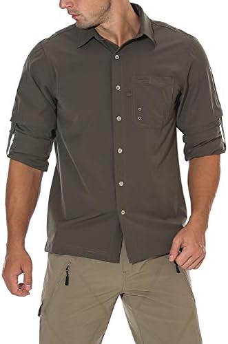 Unitop Men's Hiking Shirt Roll-Up Long Sleeve Fishing Shirt