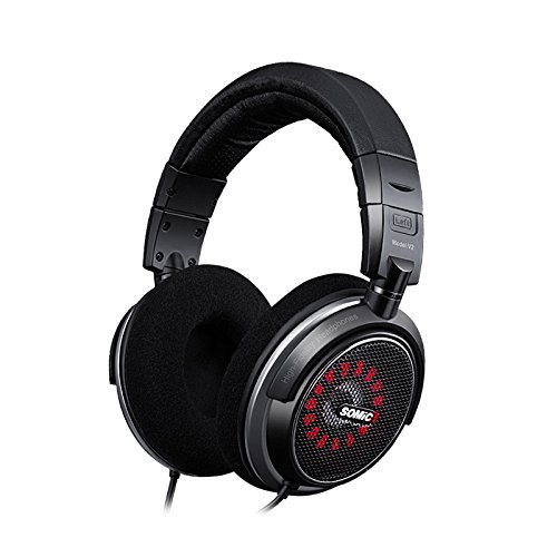 SOMIC V2 Over Ear Headphones, With In-Line Powerful Bass Music,Hi-Fi Stereo Headset,Black Open Back Studio Monitor vr Headset with 3.5mm & 6.5mm Plug