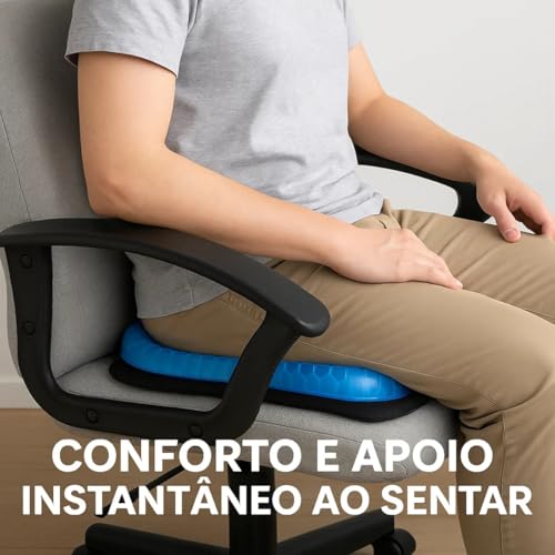 Almofada Cóccix Ortopédica Assento em Gel de Silicone Lavável para Coluna Hemorroida Escritório Carro Mundo F&s