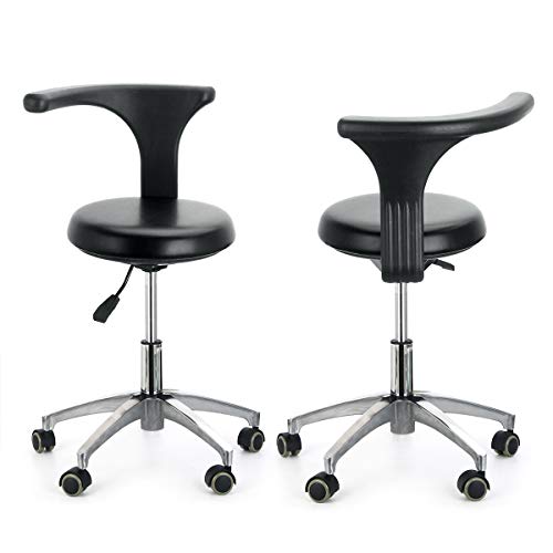 AZDENT Ergonomic Medical Doctor Stool Dentist Swivel Rolling Chair with Back Foot Rest Adjustable Dentist Stool Dental Clinic Spa Massage Salon