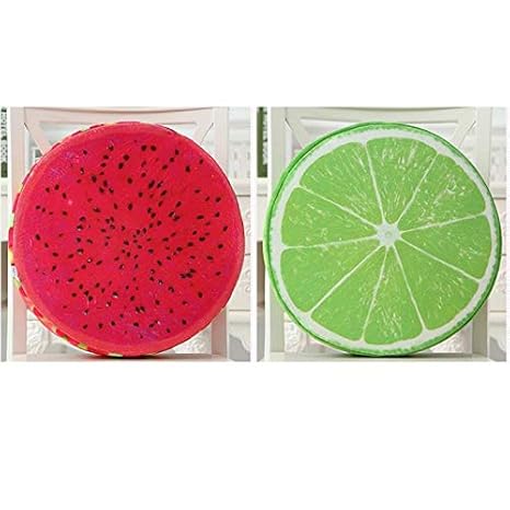 Hemfv Everyday Soft Fruit Round Pillow Plush Cushion Kiwi Orange
