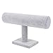ChezMax Necklace Jewelry Display Jewelry Stand Hovering T-Bar Bracelet Holder for Home Organization, Gray Velvet