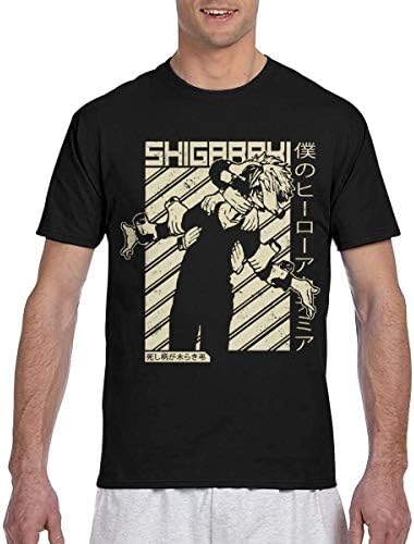 LOLA HOPE Mens Classic My Hero Academia Tomura Shigaraki Tshirts Black