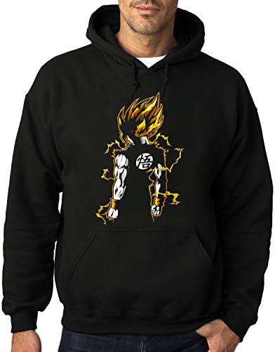 Men's Super Dragon Ball Printed Hoodie Sweatshirt M Black