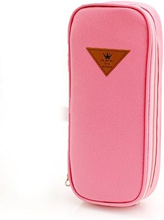 Amazon Badalink ペンケース 9cm 文房具入れ 小物入れ 鉛筆 ボールペン 簡素 帆布製 丈夫 ピンク ペンケース 文房具 オフィス用品