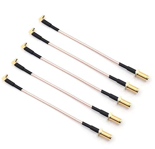 DollaTek 5PCS 4 Inch RG316 Pigtail Antenna Connector SMA Male To MMCX Male Low Loss Coaxial Cable Adapter Right Angle - SMA External Spiral Internal Needle