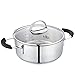Mr Rudolf Cooking Pot, 2 Quart Dutch Oven with Lid,Stainless Steel Pot with 2 Handles,Dishwasher Safe Cooking Healthy Cookware