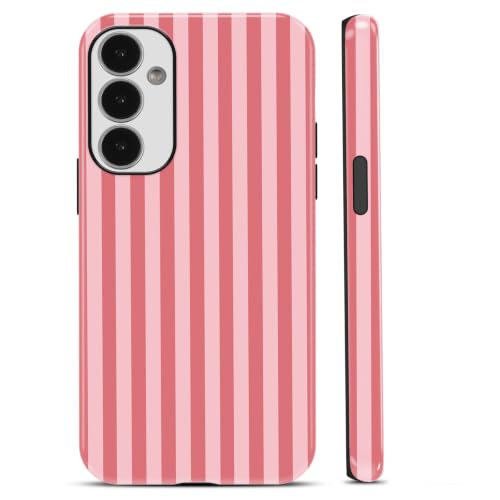 Cinysnt Cute Striped Phone Case Compatible with Samsung Galaxy A15 5G 6.5", Trendy Retro Pink Stripe Pattern Chic Pretty Geometric Vertical Line Fall Glossy Hybrid 2-Layer Phone Cover for Girls Women at Amazon