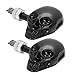 2x Amber Skull Style 4 LED Front Rear Indicator Turn Signal Lights Compatible with Custom Universal Motorcycle Motorbike Bike-Black Housing