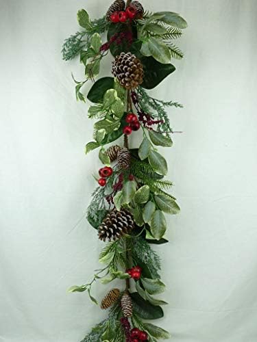 JMB Christmas Garland with Pomegranates, Pine, Eucalyptus, Berries, and Pinecones 52" (52" (Garland))