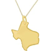 AFFY State Sign US Texas Charm Pendant Necklace in 14K Gold Over Sterling Silver