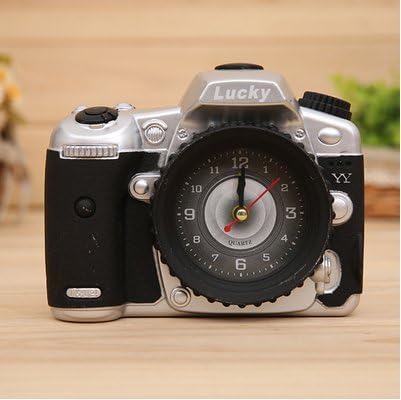 Restore Ancient Ways Nostalgia Originality Desktop Handicraft Furnishing Articles Bedroom Adornment Camera Alarm Clock (silver gray)