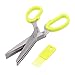Oumai 5 Blade Herb Scissors with Cleaning Brush,Multipurpose Stainless Steel Time-Saving and Convenient Kitchen Shears