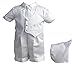 Lauren Madison baby boy Christening Baptism Special occasion Infant Satin Striped Vestie Set With Satin Boxer Short, White, 9-12 Months
