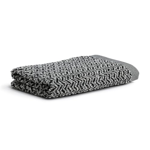 Moeve Brooklyn bath towel 80 x 150 cm, 85% cotton / 10% viscose / 5% linen, nature/black