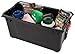 IRIS USA 87 Quart WEATHERTIGHT Store-It-All Tote, Black/Gray