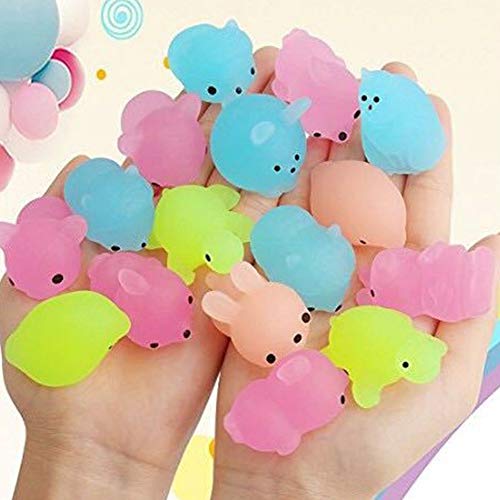 image for Babyrise 28 PCS Squishy Mochi Animals, Glow in The Dark Squishy Mochi 