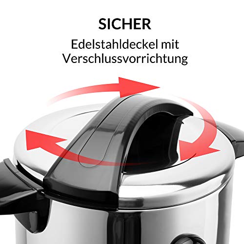 MONZANA Glühweinkocher 20L mit Zapfhahn Thermostat 30-110°C HeiÃgetränkespender Edelstahl 90 Tassen Einkochautomat Punschkocher HeiÃgetränkeautomat – Bild 5