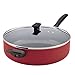 Farberware Dishwasher Safe Nonstick Jumbo Cooker/Saute Pan with Helper Handle - 6 Quart, Red