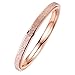 PAURO Women's Stainless Steel 2MM Thin Rose Gold Stackable Midi Pinky Ring Engagement Wedding Band Size 7