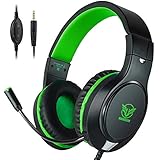 Gaming Headset  for PS4 ,Xbox One Controller ,Wired Noise Isolation, Over-Ear Headphones with Mic ,Stereo Gamer Headphones 3.5mm(Green)