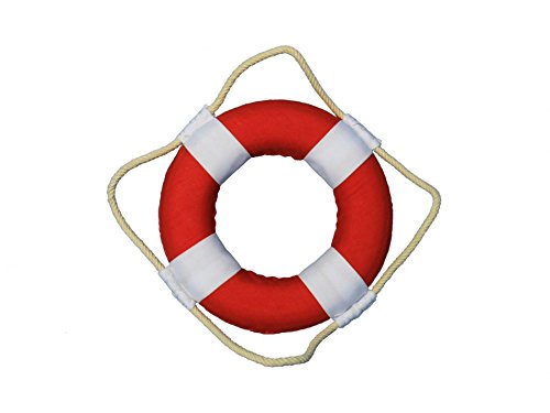 Vibrant-Red-Decorative-Lifering-With-White-Bands-6-Life-Preserver-Decoration Vibrant-Red-Decorative-Lifering-With-White-Bands-6-Life-Preserver-Decoration