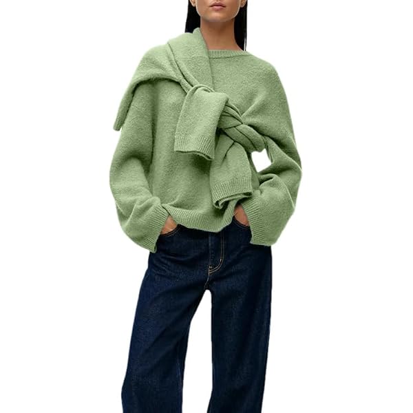 BLANKNYC Women's Good Mood Pullover Sweater - Asymmetrical Stripes, Casual Knit Top - View #3