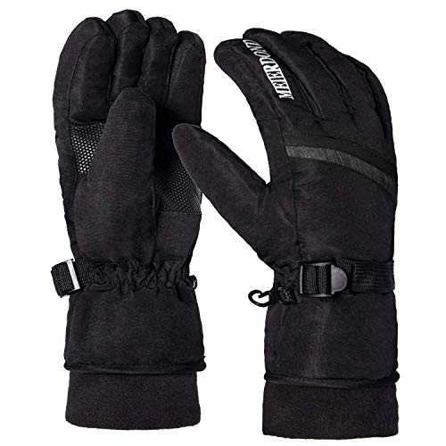 Winter Warm Ski Glove - Waterproof & Windproof Snow Gloves for Women, Snowboard Gloves with Wrist Leashes and Fleece Lined (Best Warm Ski Gloves)