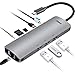 Tikko USB C Hub, USB C Adapter with Type C Charging Port, 3.5mm Audio/Mic 2in1, 4K HDMI, USB 3.0 SD/TF, 3 USB 3.0 Ports,1000M Ethernet Port, for MacBook Pro 2015/2016,Chromebook & More USB C50