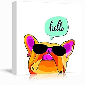 Square Dog Series Colorful Painting with a Cool...