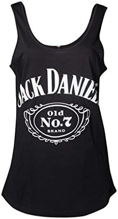 Jack Daniels Vest Tanktop Logo Lower Back Official Womens Junior Fit Black