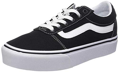 Damen Ward Platform Sneaker Ward Platform Trainers, (CANVAS) BLACK/WHITE, 38 EU