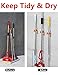 Broom Holder Wall Mount No Drill Damage To Wall Super Self Adhensive Broom and Mop Holder Stainless Steel Spring Clip Silicone Protector Broom Grippers Hold Up To 10 Pounds, 4 Pack