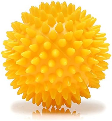 Ecocampor Yoga Massage Spiky Ball,Release Muscle Roller Bolls Trigger Point Therapy,Foot Sport Health Massager (yellow)