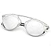 PenSee Womens Fashion Designer Retro Style Mirror Polarized Sunglasses (Silver)