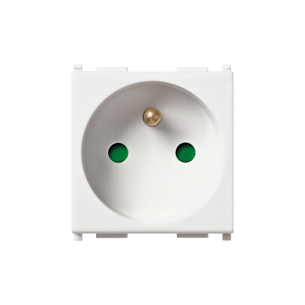 Vimar 14212 SICURY 2P+T Socket 16 A 250 V, French Standard, 2 Modules, Plana Series, White