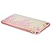 iPhone 6s Plus Case, V-Fyee [Lace Flower Series] Slim Dual TPU Rubber Back Cover with Pink Flower and Bling Sparkle Glitter Stone Diamond Case for iPhone 6 Plus/ 6s Plus 5.5 inch - Rose Gold