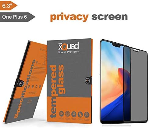 OnePlus 6 Privacy Screen Protector [Case Friendly] Tempered Glass for OnePlus 6 HD Clear Anti-Bubble Screen Protector, Privacy Glass (One Plus 6, Privacy)