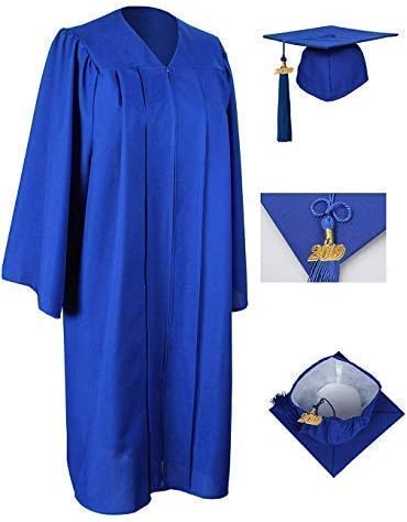 Unisex Adult Matte Graduation Gown Cap Tassel with Gold 2020 Year Charm for High School and College Bachelor