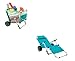 Mac Sports 2-in-1 Beach Folding Lounge Chair+Cargo Cart for Tanning Outdoors Sunbathing | Sun Chair, Tanning Chair, Portable, Lightweight, Lounger for Patio, Collapsible with All-Terrain Wheels | Teal